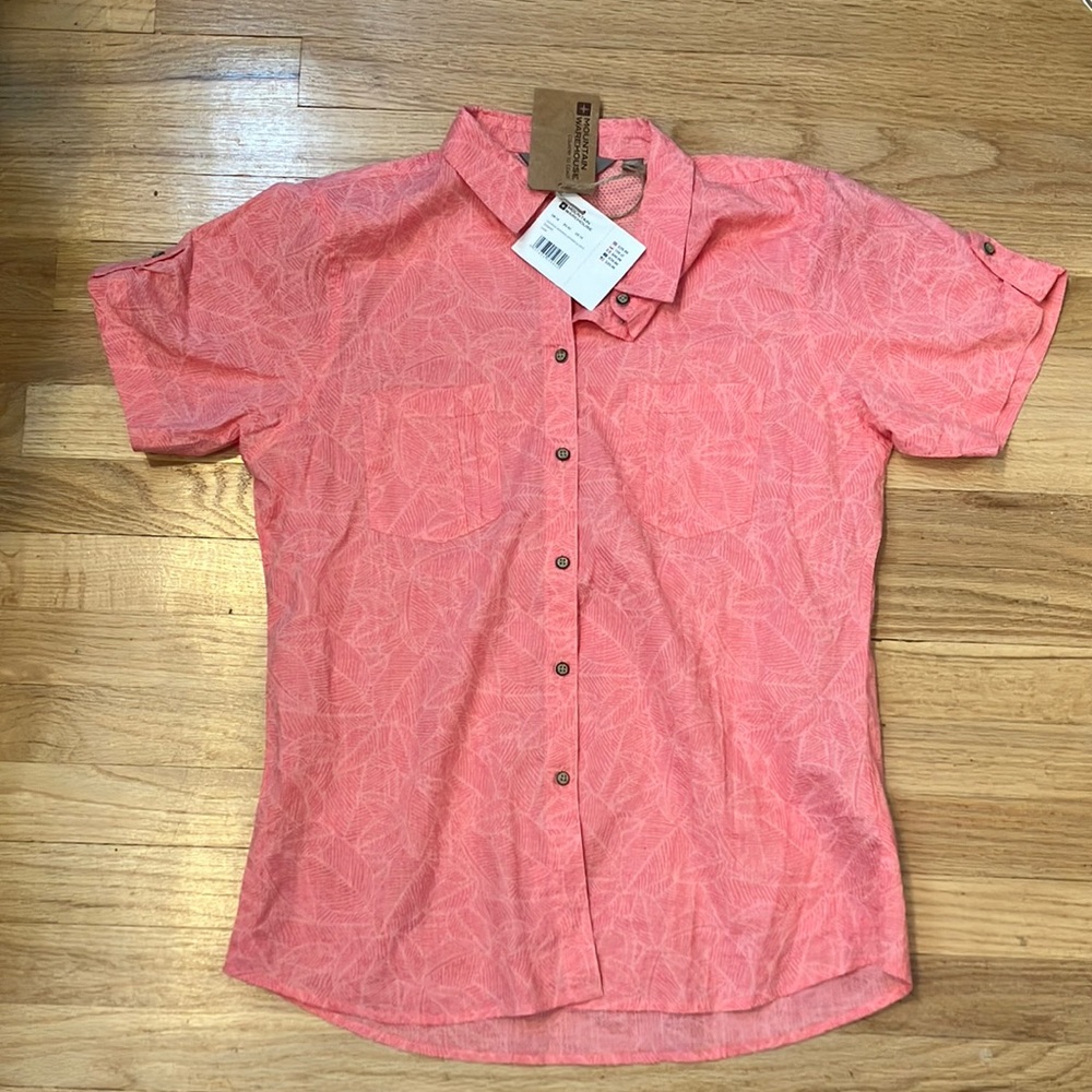 NWT Mountain Warehouse short sleeve cotton button down shirt womens